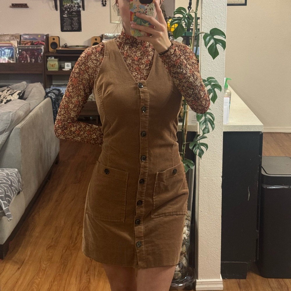 Banana Republic Tan Corduroy Mini Dress